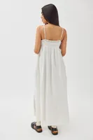 UO Clementine Lace-Trim Midi Dress