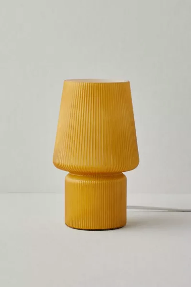 Ribbed Little Glass Table Lamp