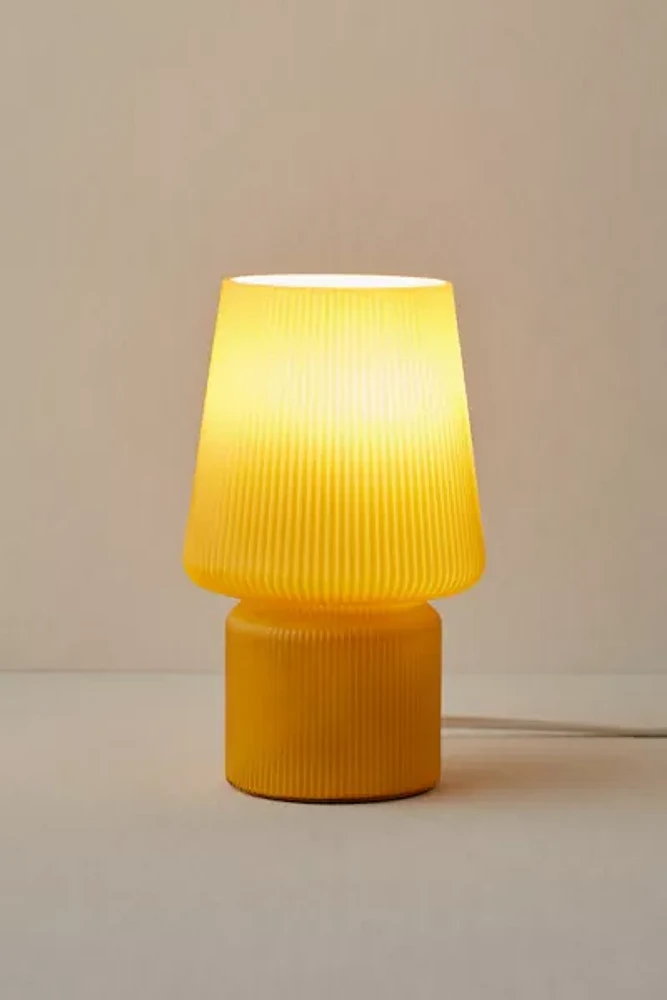 Ribbed Little Glass Table Lamp