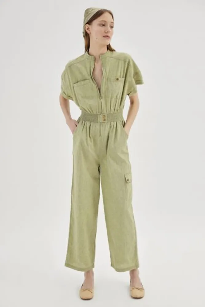 dybt godt søsyge Urban Outfitters UO Casey Linen Utility Jumpsuit | The Summit