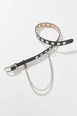 Modern Grommet Chain-Trimmed Belt