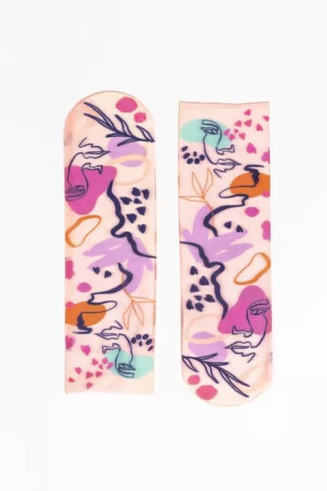 Sock Candy Abstract Faces Ankle Sock