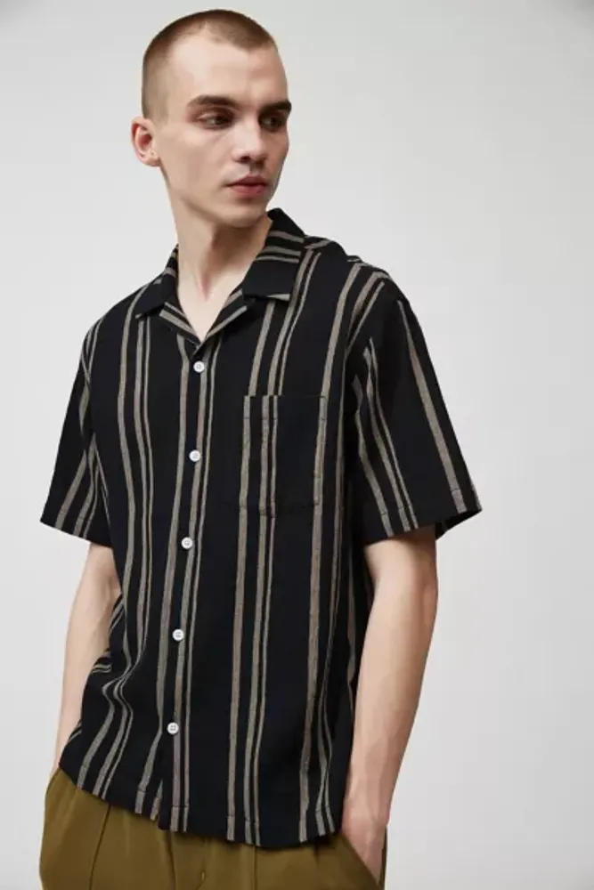 Urban Outfitters Standard Cloth Liam Stripe Crinkle Shirt