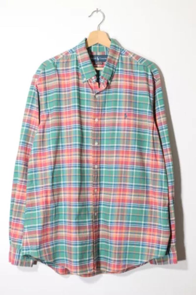 Urban Outfitters Vintage Polo Ralph Lauren Plaid Button Down Long Sleeve  Shirt | The Summit