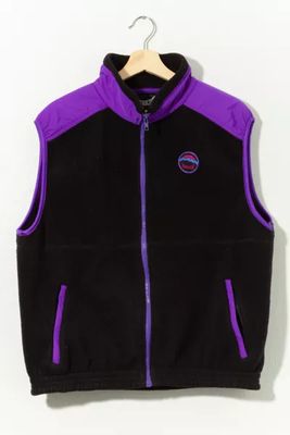 Vintage 1990s Marker Polartec Black Purple Fleece Vest