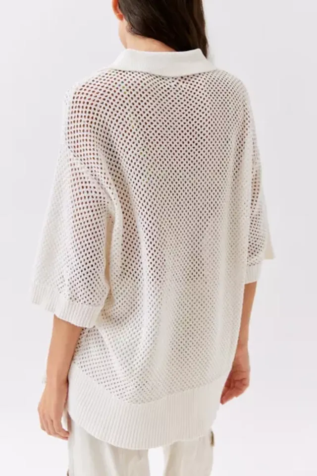 Urban Outfitters BDG Ivory Slouchy Open Knit Sweater