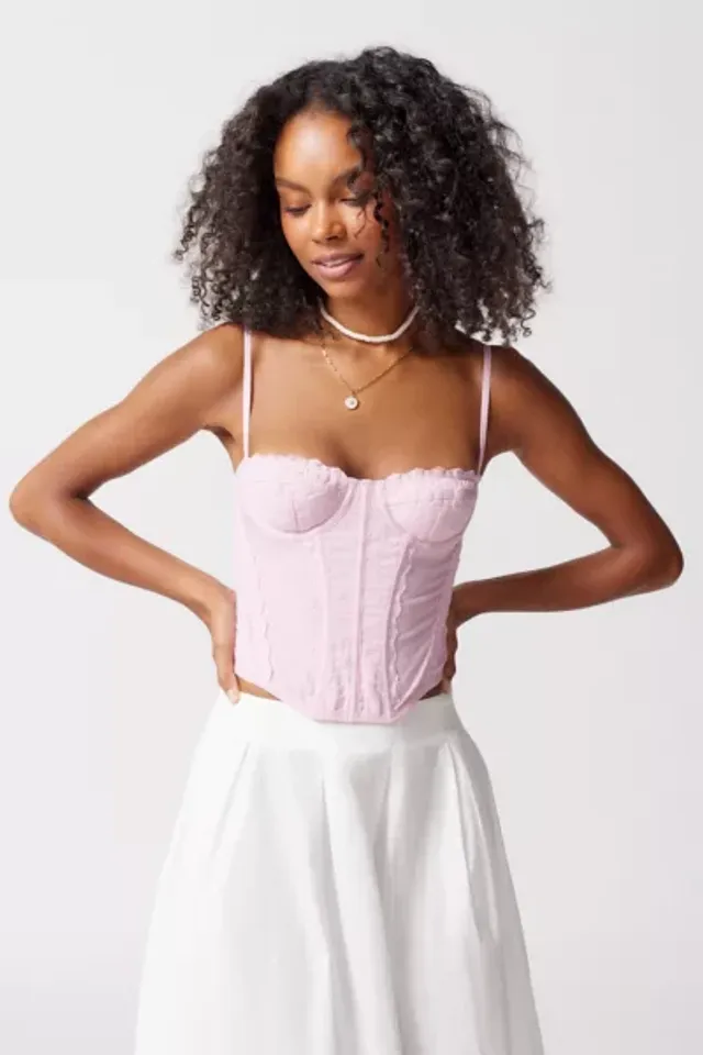 Out From Under Modern Love Eyelet Corset In White,at Urban