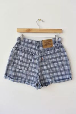 Vintage Levi's 954 Plaid Denim High Waisted Shorts
