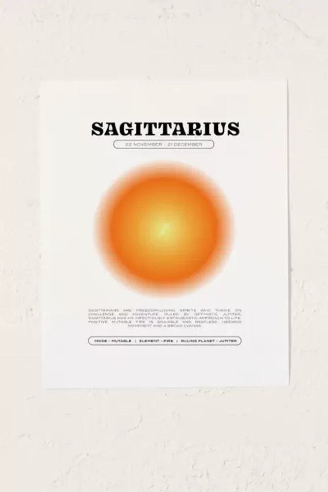 Elena Smith Sagittarius Zodiac Aura Art Print