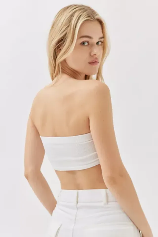 Queenie Sateen White Lace Bandeau Top – FANS UTOPIA