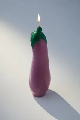 This Candle Is Lit Eggplant Shaped Candle