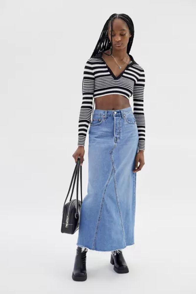 Urban Outfitters Levi's Iconic Long Denim Midi Skirt | The Summit