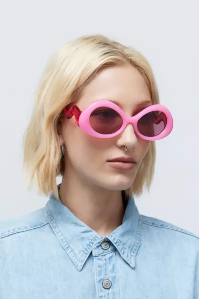 Urban Outfitters Birdie Wavy Round Sunglasses | The Summit display picture 3