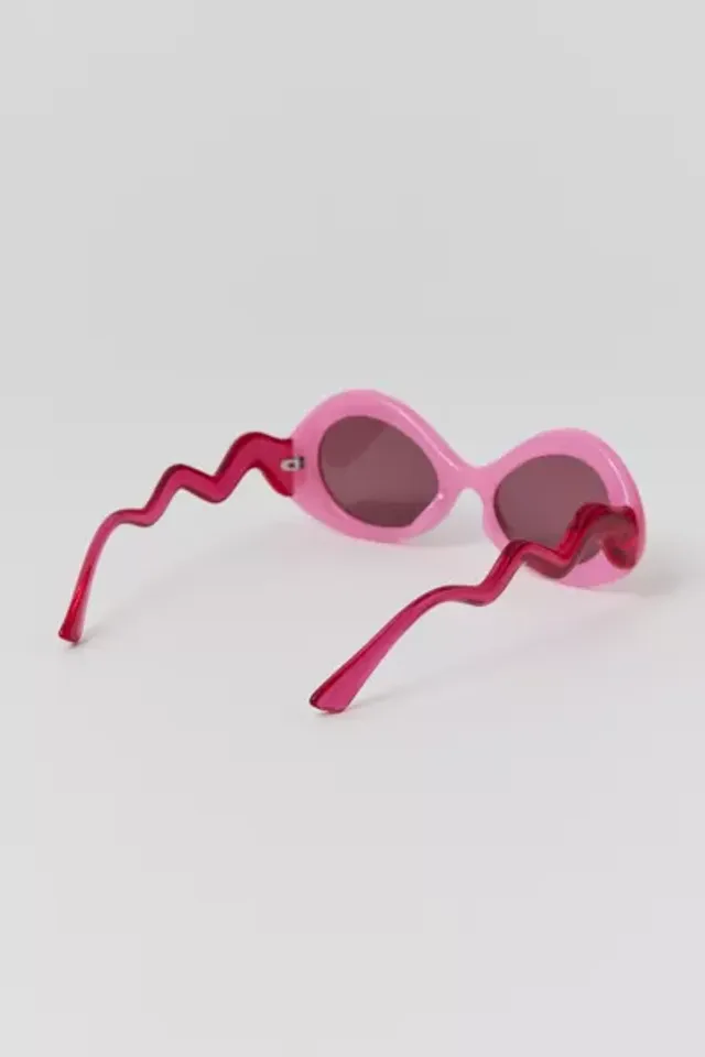ISO (not for sale!): Birdie Wavy Round Sunglasses In Pink Urban Outfitters Birdie Wavy Round Sunglasses | The Summit main image 2