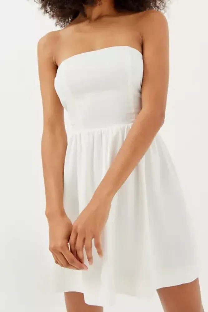UO Bridget Lace-Up Strapless Mini Dress