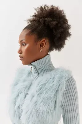 The Ragged Priest Omen Faux Fur Zip-Up Cardigan