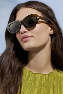 Emmy Angled Oval Sunglasses