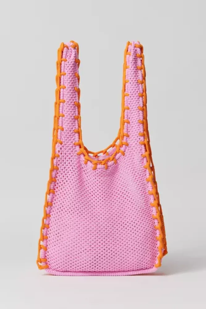Pink Stripe Slouchy Tote Bag