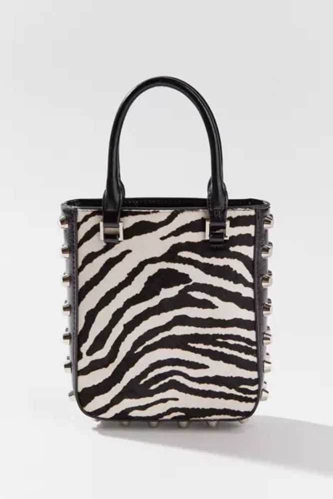 Hair on Large Tote White and Black Cheetah