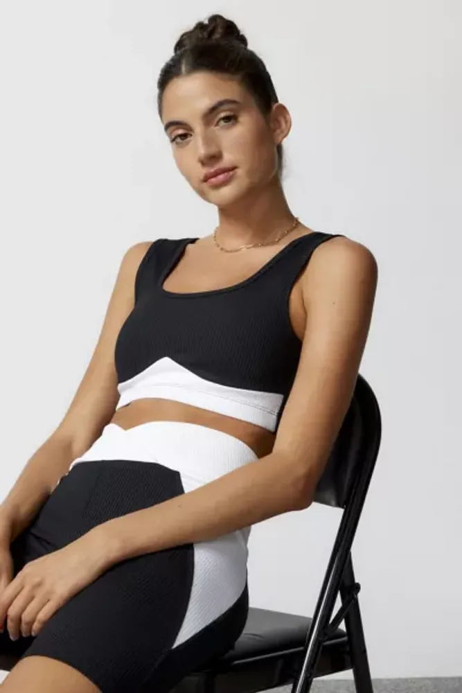 Year Of Ours Gia Ribbed Colorblock Cropped Top