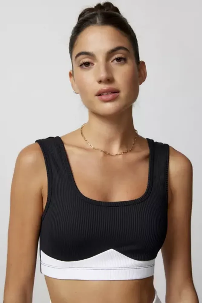 Year Of Ours Gia Ribbed Colorblock Cropped Top
