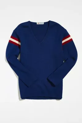 Vintage Striped V-Neck Sweater