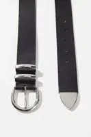 UO Isla Curved Buckle Leather Belt