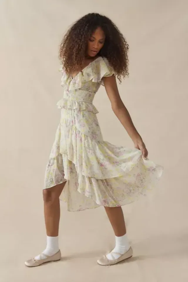 En Saison Vivi Eyelet Floral Midi Dress