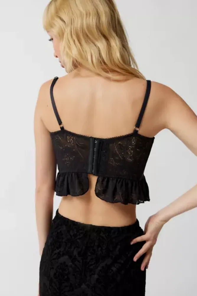 Urban Outfitters Out From Under Amie Lace Ruffle Bustier