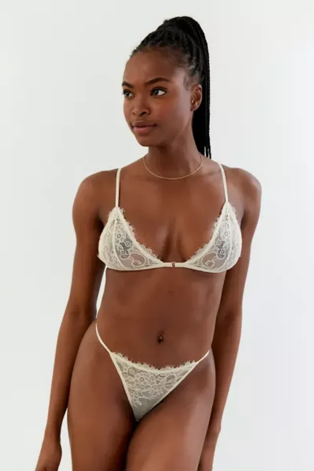 Out From Under Charlotte Butterfly Kisses Longline Bralette In Light  Green,at Urban Outfitters