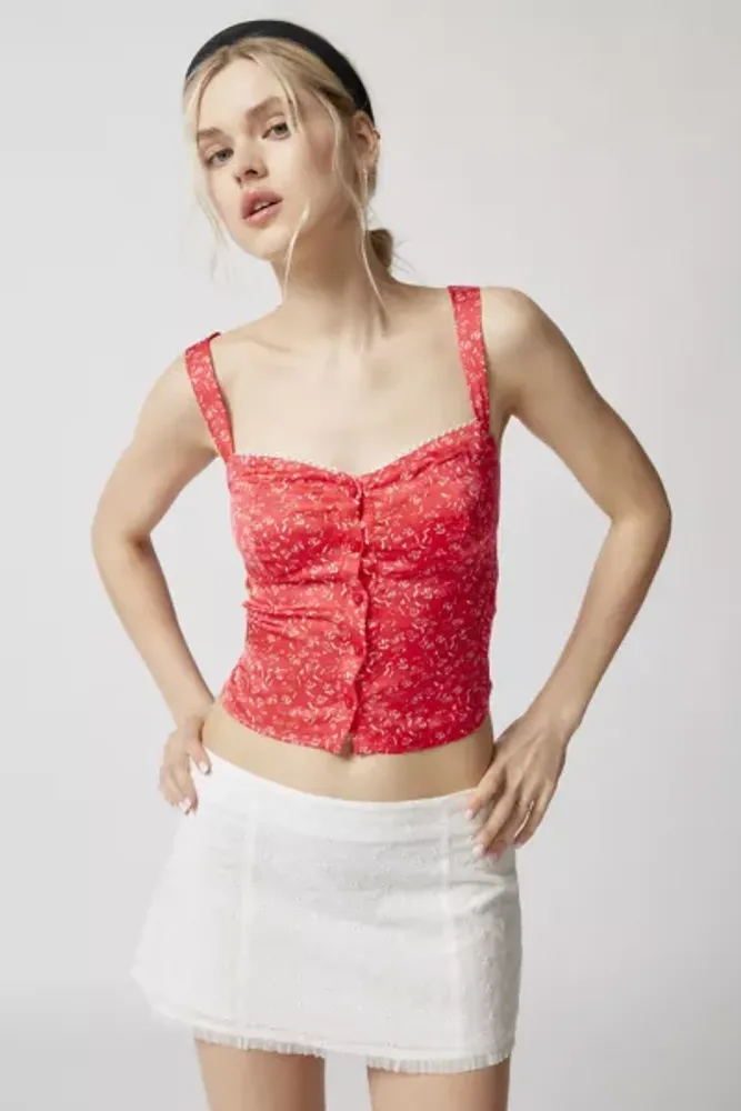 For Love & Lemons Sade Sheer Lace Corset Top