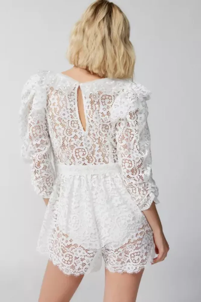 Urban Outfitters For Love & Lemons Santo Lace Romper