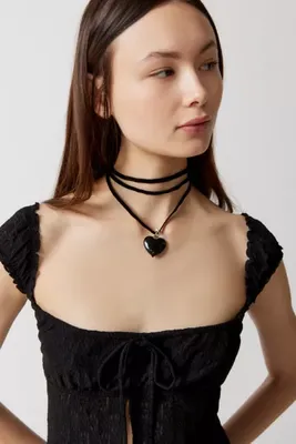 Glass Icon Velvet Choker Necklace