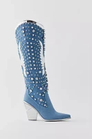 Azalea Wang Metallic Upbeat Rhinestone Cowboy Boot