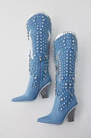 Azalea Wang Metallic Upbeat Rhinestone Cowboy Boot