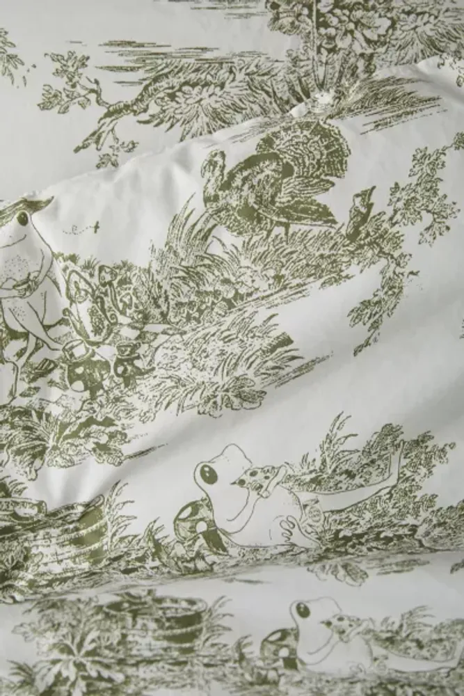 Frog Toile Breezy Cotton Percale Comforter Set