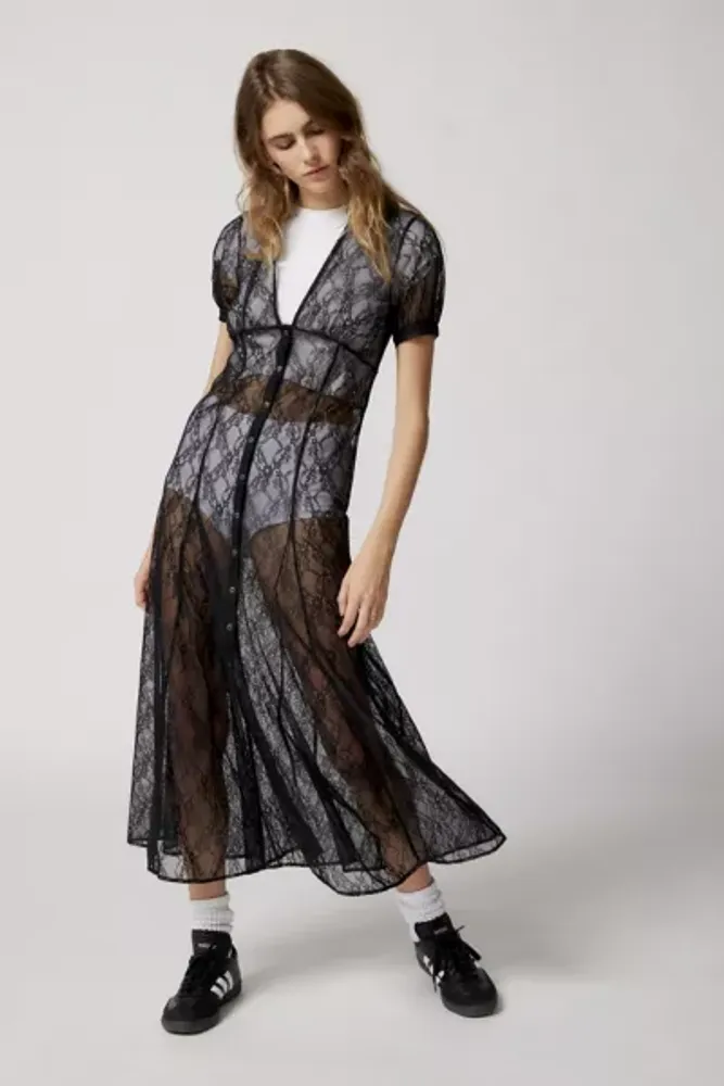Urban Outfitters UO Connie Sheer Lace Midi Dress
