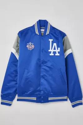 Los Angeles Dodgers Mens Jacket Mitchell & Ness Light Satin White