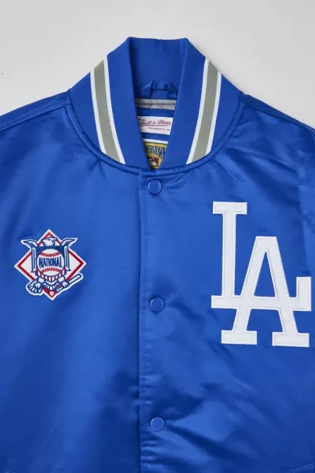 LA Dodgers Mitchell & Ness Sideline Pullover Satin Jacket - The