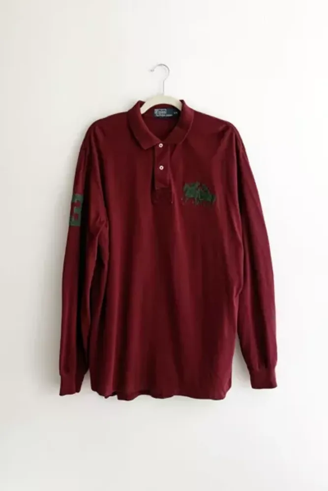 Urban Outfitters Vintage Polo Ralph Lauren Burgundy Polo Rugby | The Summit