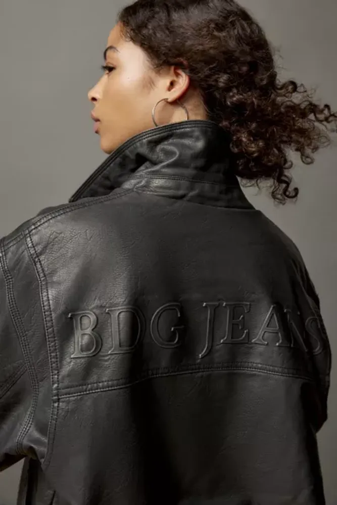BDG Sean Faux Leather Harrington Jacket