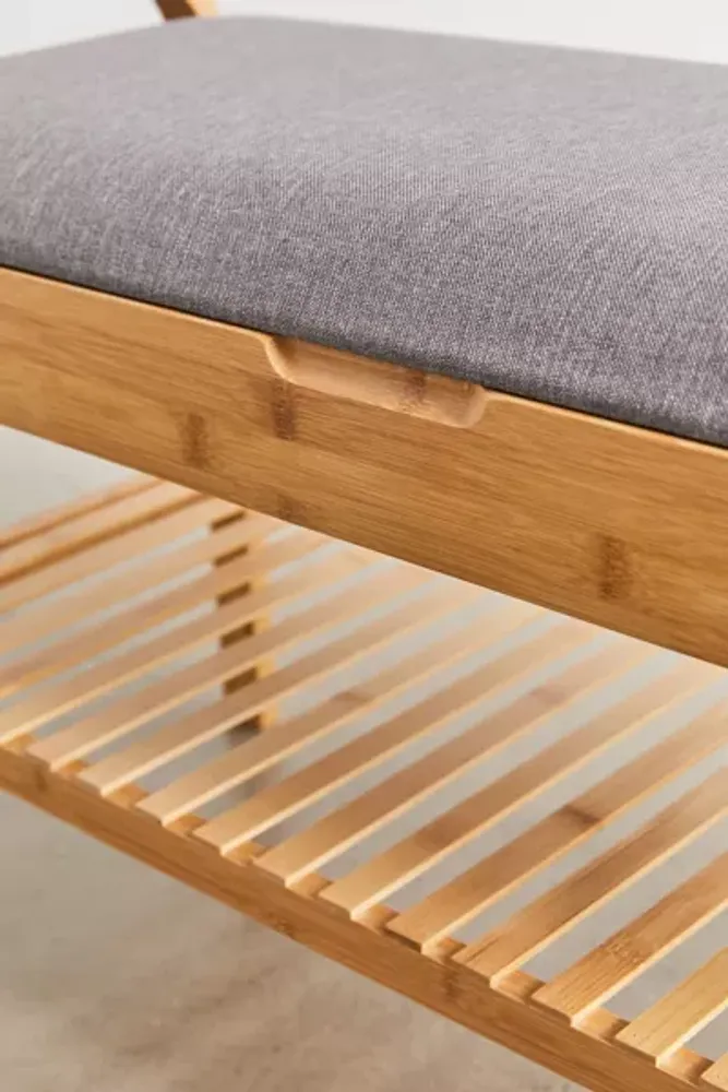 Upholstered Bamboo Storage Bench