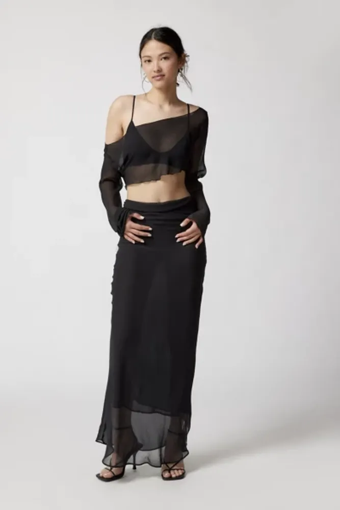 Lioness Hillis Sheer Halter Top In Black,at Urban Outfitters