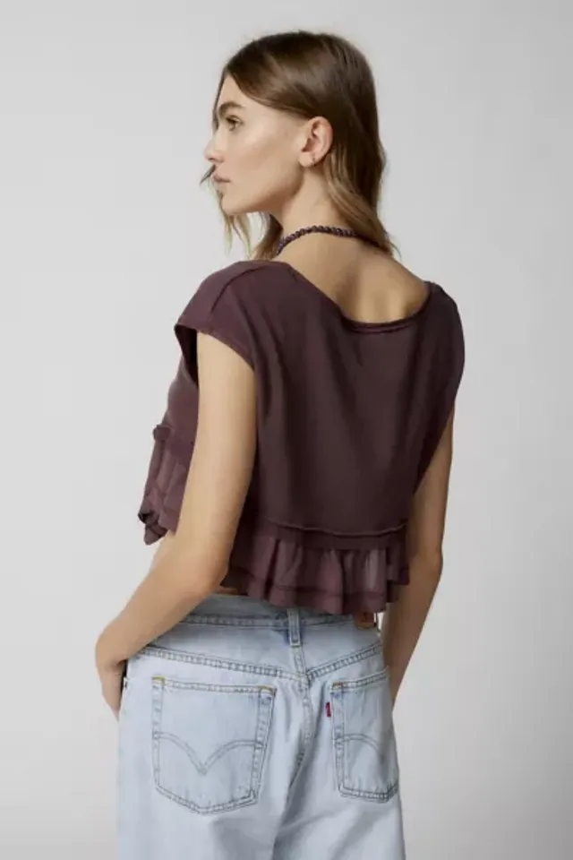 Urban Outfitters UO Ciara Textured Babydoll Top