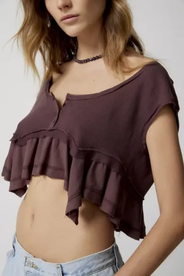 Urban Outfitters UO Ciara Textured Babydoll Top