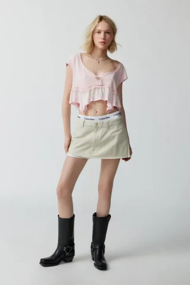 Urban Outfitters UO Ciara Textured Babydoll Top