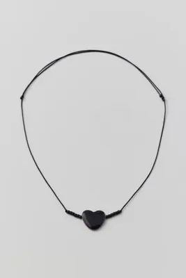 Ceramic Heart Corded Choker Necklace