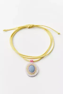 Saffron Stone Corded Necklace