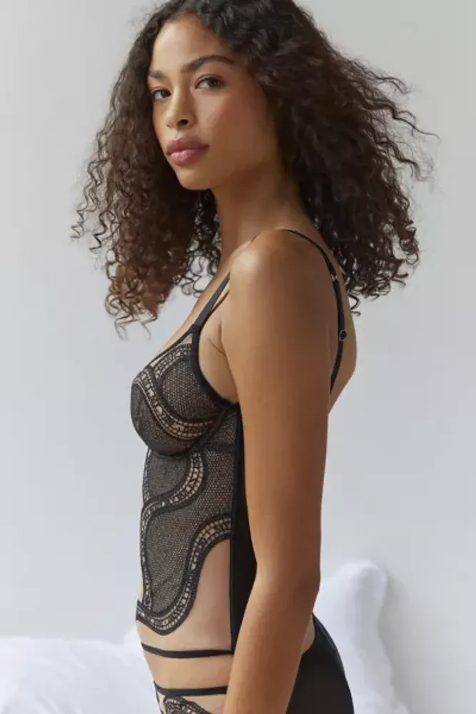 Urban Outfitters Thistle & Spire Manifesto Embroidered Bodysuit
