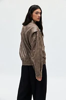 Lioness Kenny Faux Leather Bomber Jacket